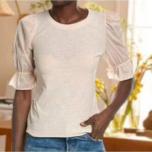 Nation LTD Bia Gathered Sleeve Tee in Frothy Size X-Small